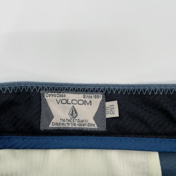 Volcom Chino Shorts 28 Mens Gray Blue Casual True To This Pockets Skateboarding - Picture 3 of 9